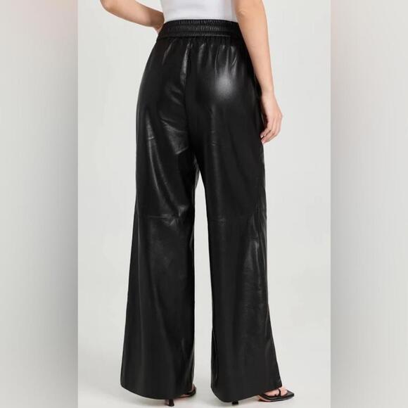 Good American Black Vegan Leather Wide Leg Pants XL 4 - Picture 9 of 9